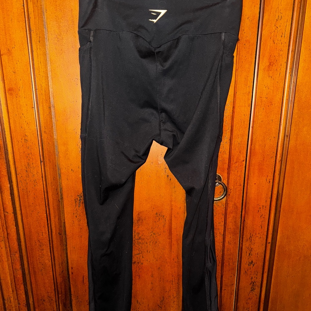Gymshark Black High-Waist Mesh Panel Leggings - Picture 4 of 5